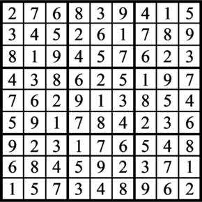 Answers to Previous Sudoku Puzzle