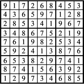 Answers to Previous Sudoku Puzzle
