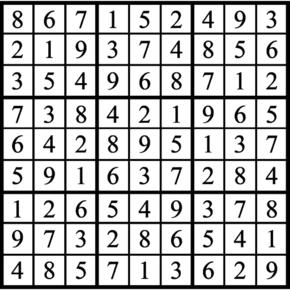 Answers to Previous Sudoku Puzzle