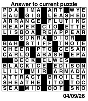 Answers to Previous Crossword