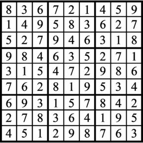 Answers to Previous Sudoku Puzzle