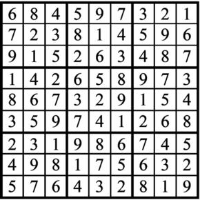 Answers to Previous Sudoku Puzzle