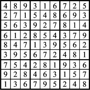 Answers to Previous Sudoku Puzzle