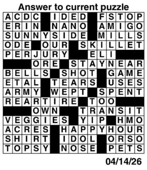 Answers to Previous Crossword