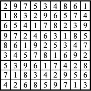 Answers to Previous Sudoku Puzzle