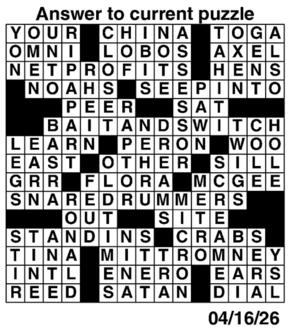 Answers to Previous Crossword