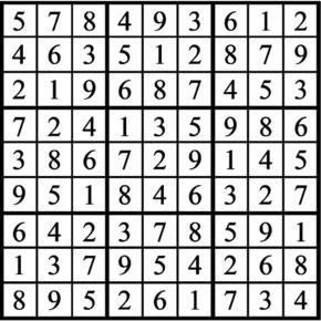 Answers to Previous Sudoku Puzzle