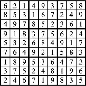 Answers to Previous Sudoku Puzzle