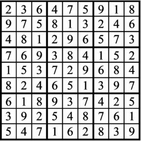 Answers to Previous Sudoku Puzzle