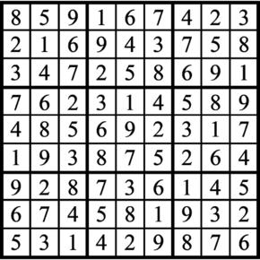 Answers to Previous Sudoku Puzzle