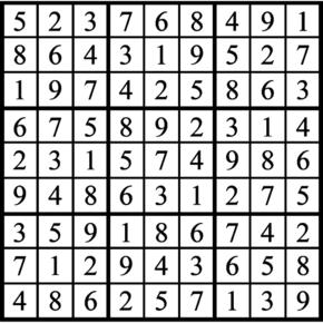 Answers to Previous Sudoku Puzzle