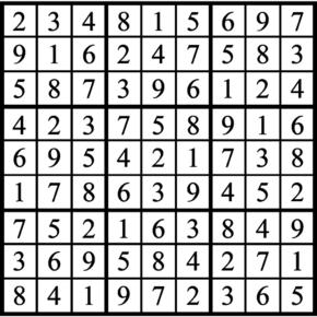 Answers to Previous Sudoku Puzzle