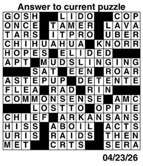 Answers to Previous Crossword