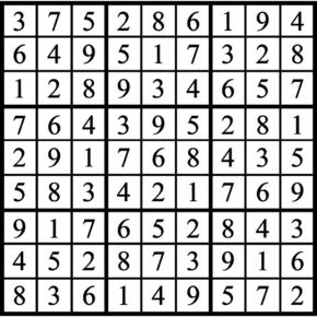 Answers to Previous Sudoku Puzzle
