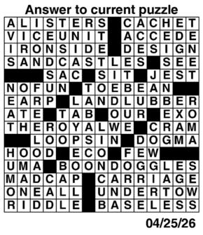 Answers to Previous Crossword
