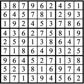 Answers to Previous Sudoku Puzzle