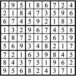 Answers to Previous Sudoku Puzzle