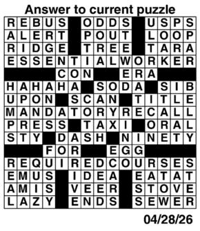 Answers to Previous Crossword
