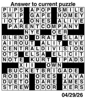 Answers to Previous Crossword