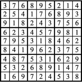 Answers to Previous Sudoku Puzzle