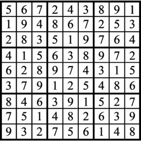 Answers to Previous Sudoku Puzzle