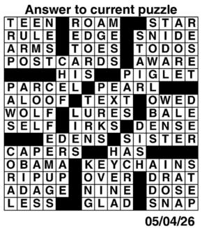 Answers to Previous Crossword