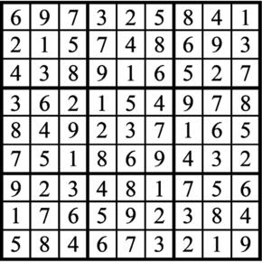 Answers to Previous Sudoku Puzzle