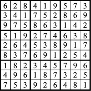 Answers to Previous Sudoku Puzzle