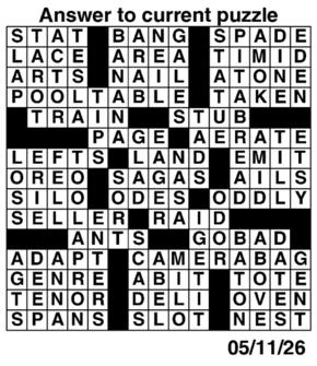 Answers to Previous Crossword