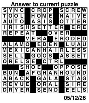 Answers to Previous Crossword