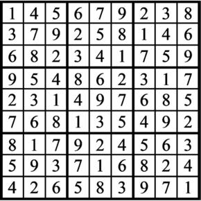 Answers to Previous Sudoku Puzzle
