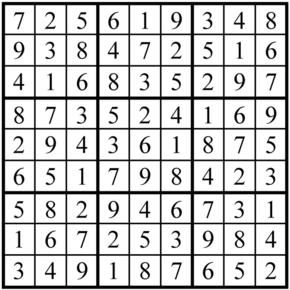 Answers to Previous Sudoku Puzzle