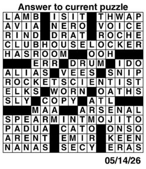 Answers to Previous Crossword