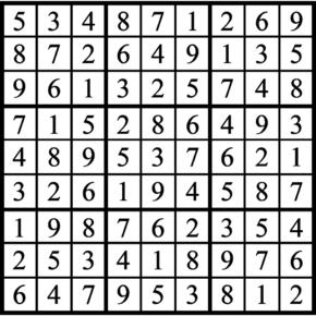 Answers to Previous Sudoku Puzzle