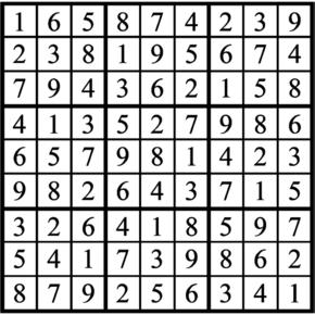 Answers to Previous Sudoku Puzzle