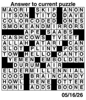Answers to Previous Crossword