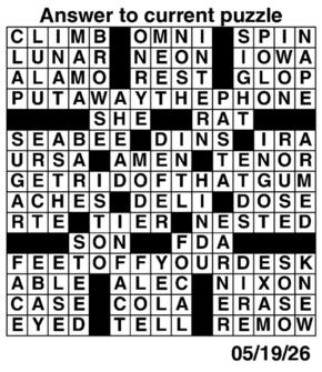 Answers to Previous Crossword