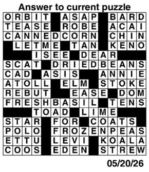 Answers to Previous Crossword