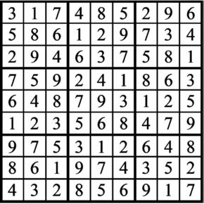 Answers to Previous Sudoku Puzzle