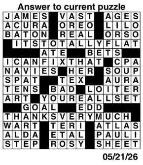 Answers to Previous Crossword
