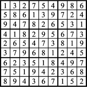 Answers to Previous Sudoku Puzzle