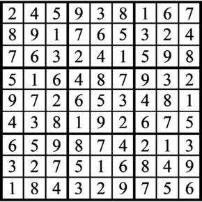 Answers to Previous Sudoku Puzzle