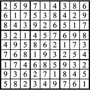 Answers to Previous Sudoku Puzzle