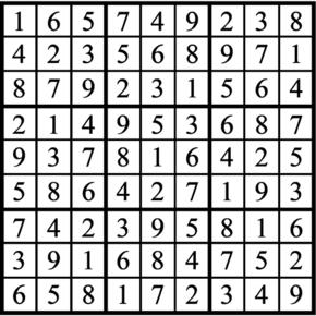 Answers to Previous Sudoku Puzzle