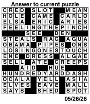 Answers to Previous Crossword