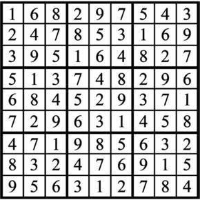 Answers to Previous Sudoku Puzzle