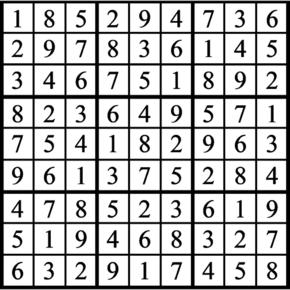 Answers to Previous Sudoku Puzzle