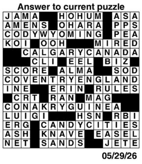 Answers to Previous Crossword