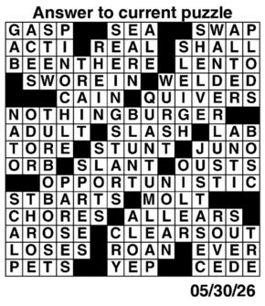 Answers to Previous Crossword