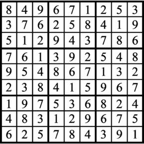 Answers to Previous Sudoku Puzzle